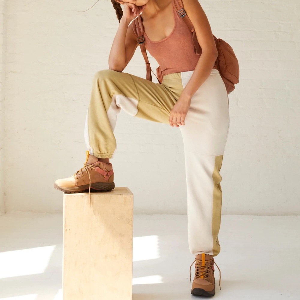 FREE PEOPLE Patched Up Pants in Honey Wheat Combo